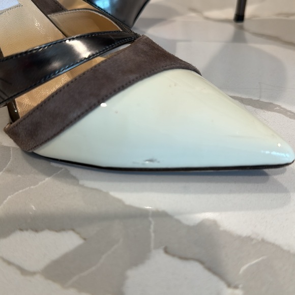 Jimmy Choo 85 pumps in off white/brown - Picture 6 of 7